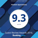 Booking.com Guest Review 9.3 Hewlett Apartments