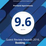 Booking.com Guest Review 9.6 Portland Apartments